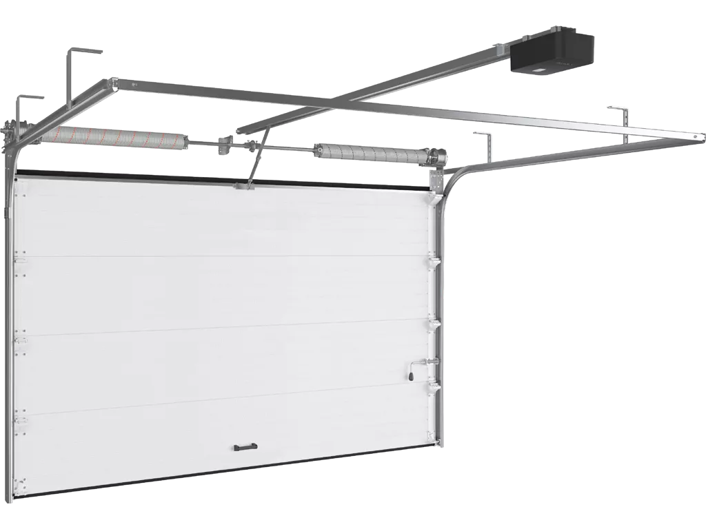 Гаражные секционные ворота из алюминиевых сэндвич-панелей с торсионным механизмом RSD02ALU