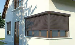 Рольставни витринные для окон DoorHan цвет коричневый ral 8014