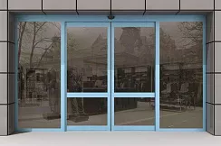 Двустворчатая автоматическая раздвижная дверь 2900*3000