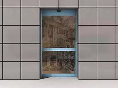 Одностворчатая автоматическая раздвижная дверь 1100*2300