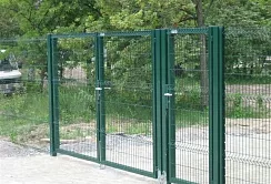 Распашные ворота 3d DoorHan цвет зеленый ral 6005 1900x1600 мм
