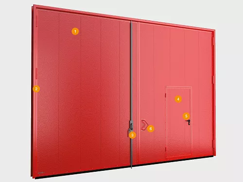 Конструкция Автоматические противопожарные распашные ворота Doorhan 2600х2600мм